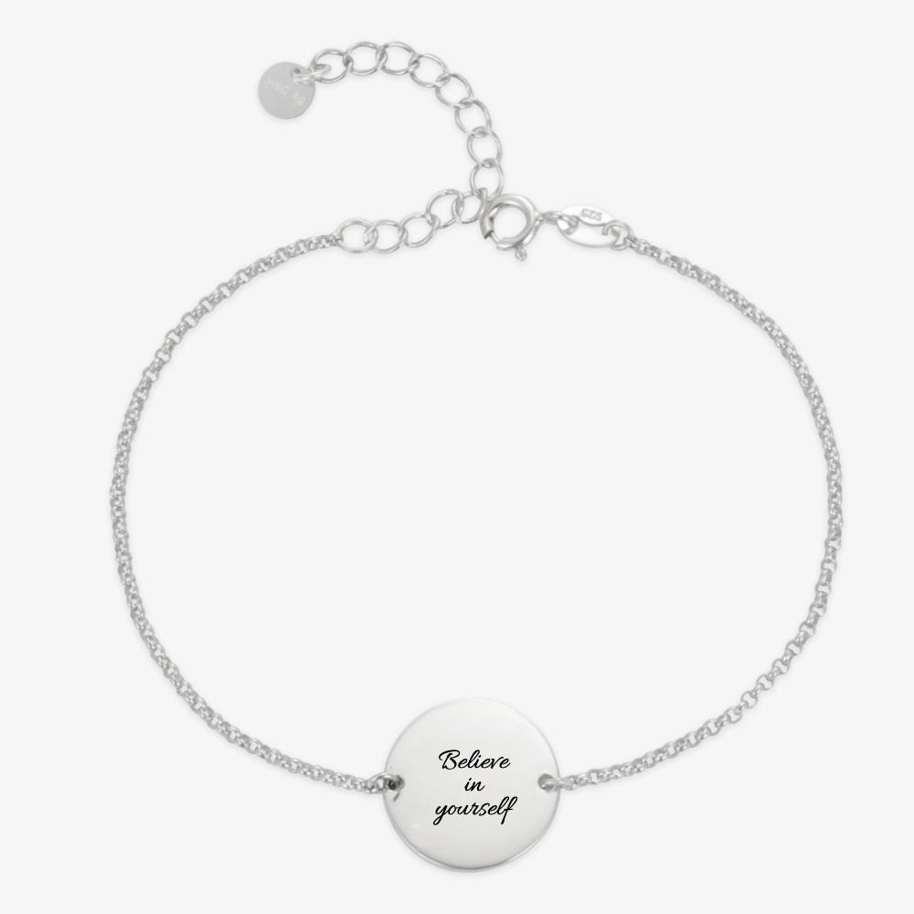 Engravable Round Plaque Bracelet - Herzschmuck