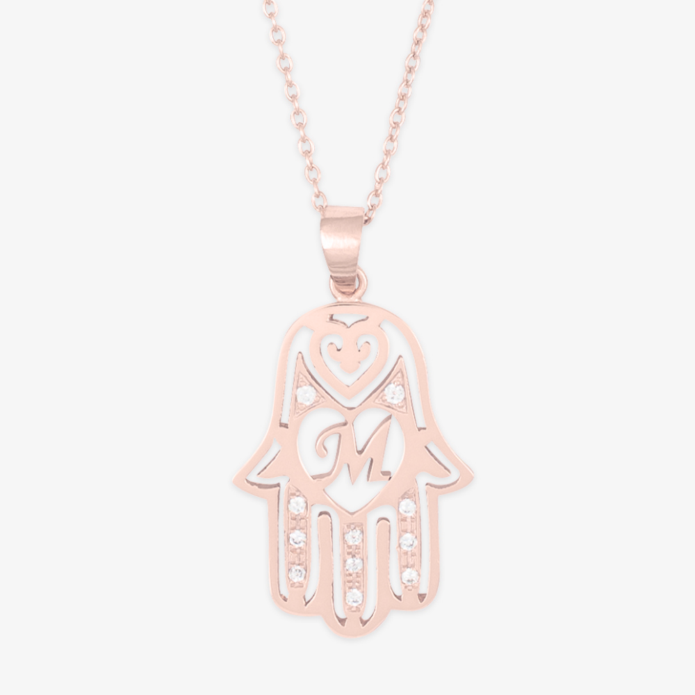 Fatima Hand Initial Necklace - Herzschmuck