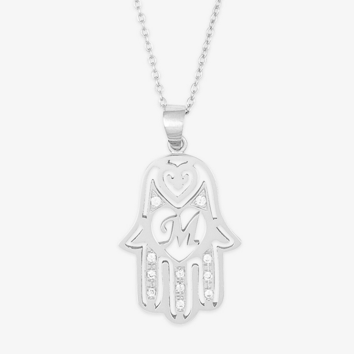 Fatima Hand Initial Necklace - Herzschmuck