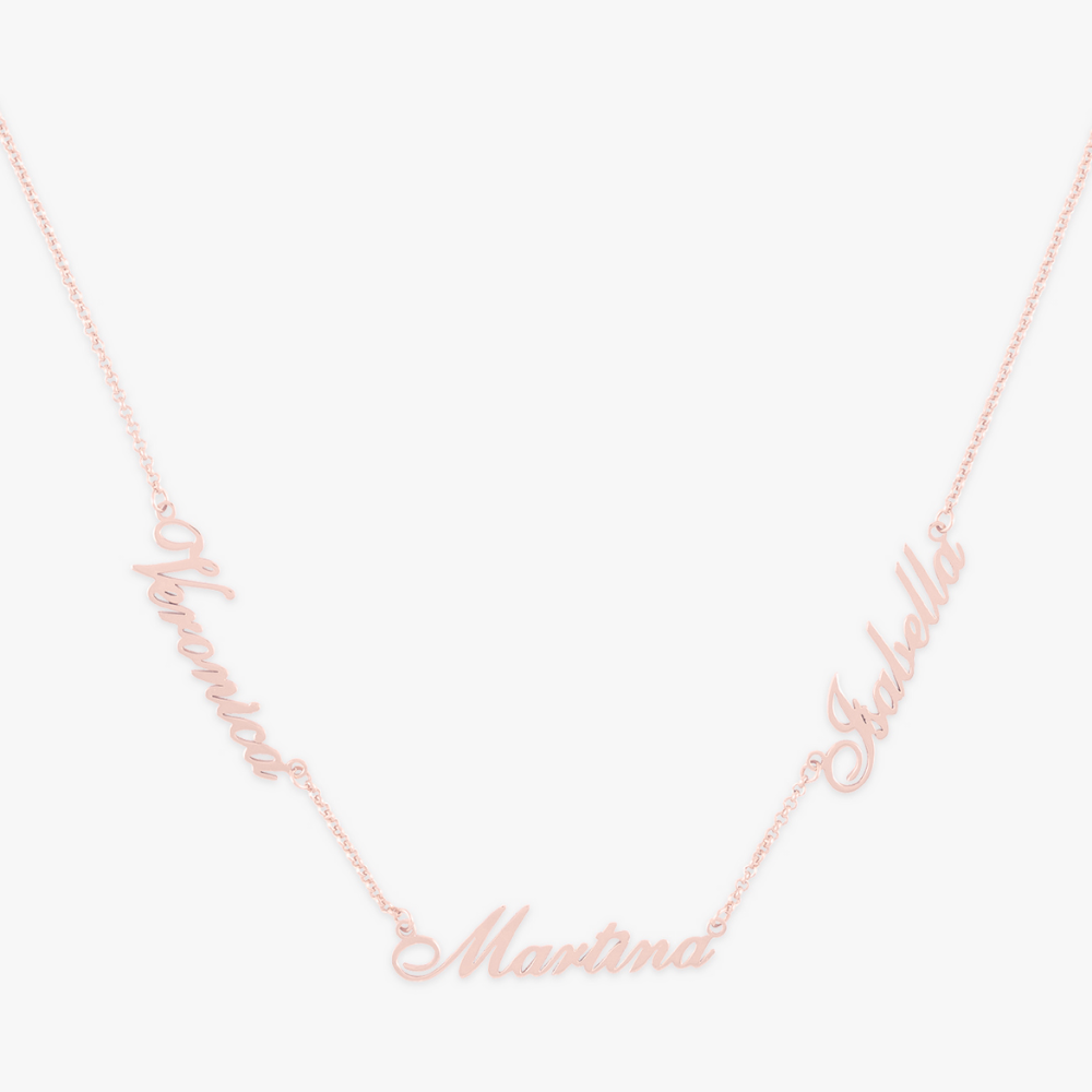 Triple Name Necklace - Herzschmuck