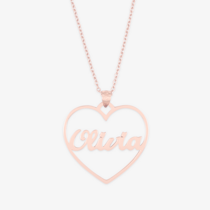 Open Heart Personalized Name Necklace - Herzschmuck