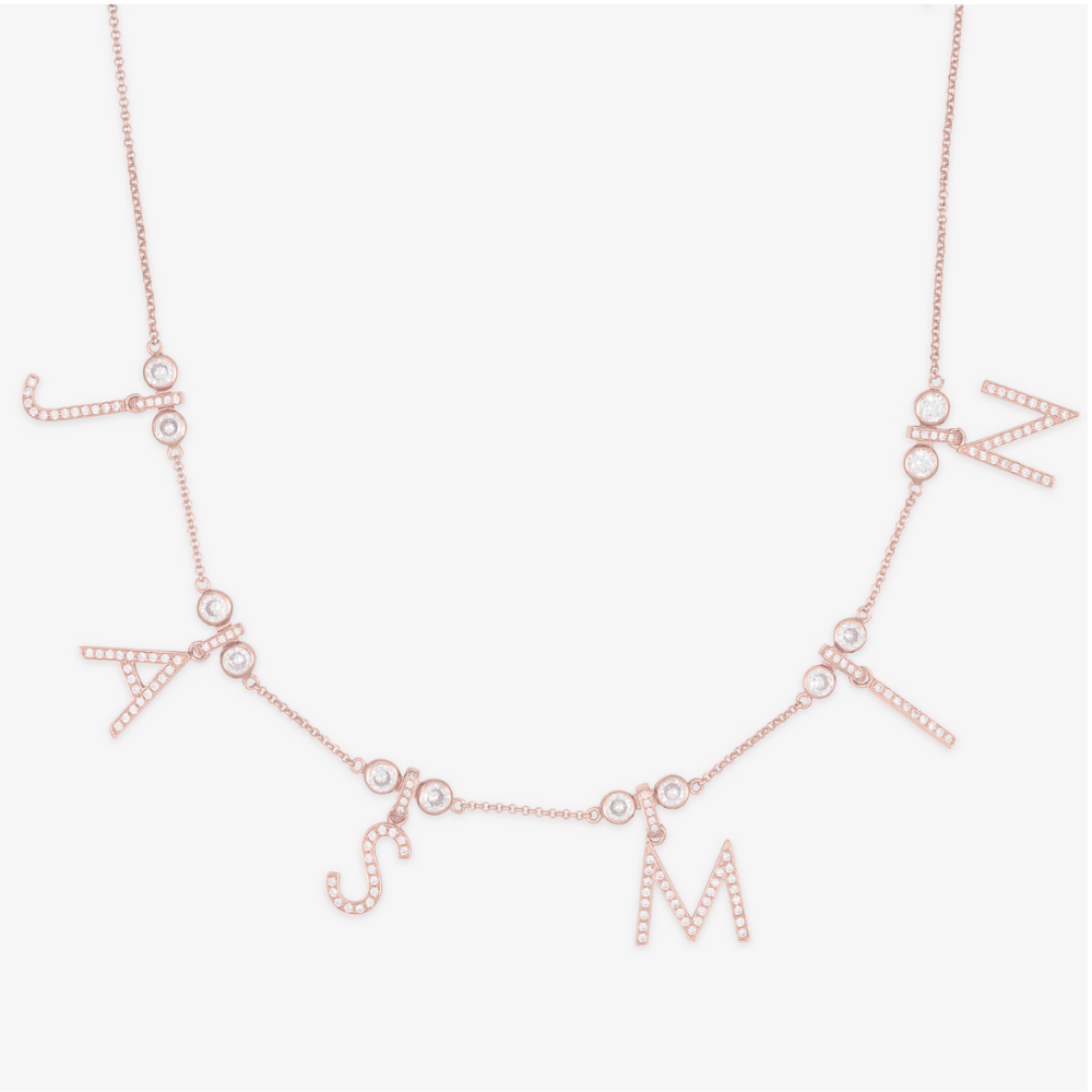 Glimmering Gemstone Initial Necklace - Herzschmuck