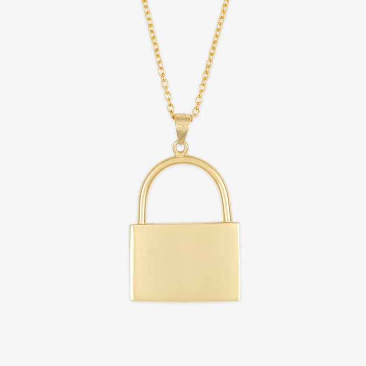 Lovers' Initials Lock Necklace - Herzschmuck