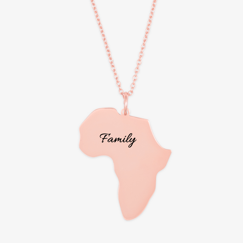 Personalized Africa Silhouette Necklace - Herzschmuck