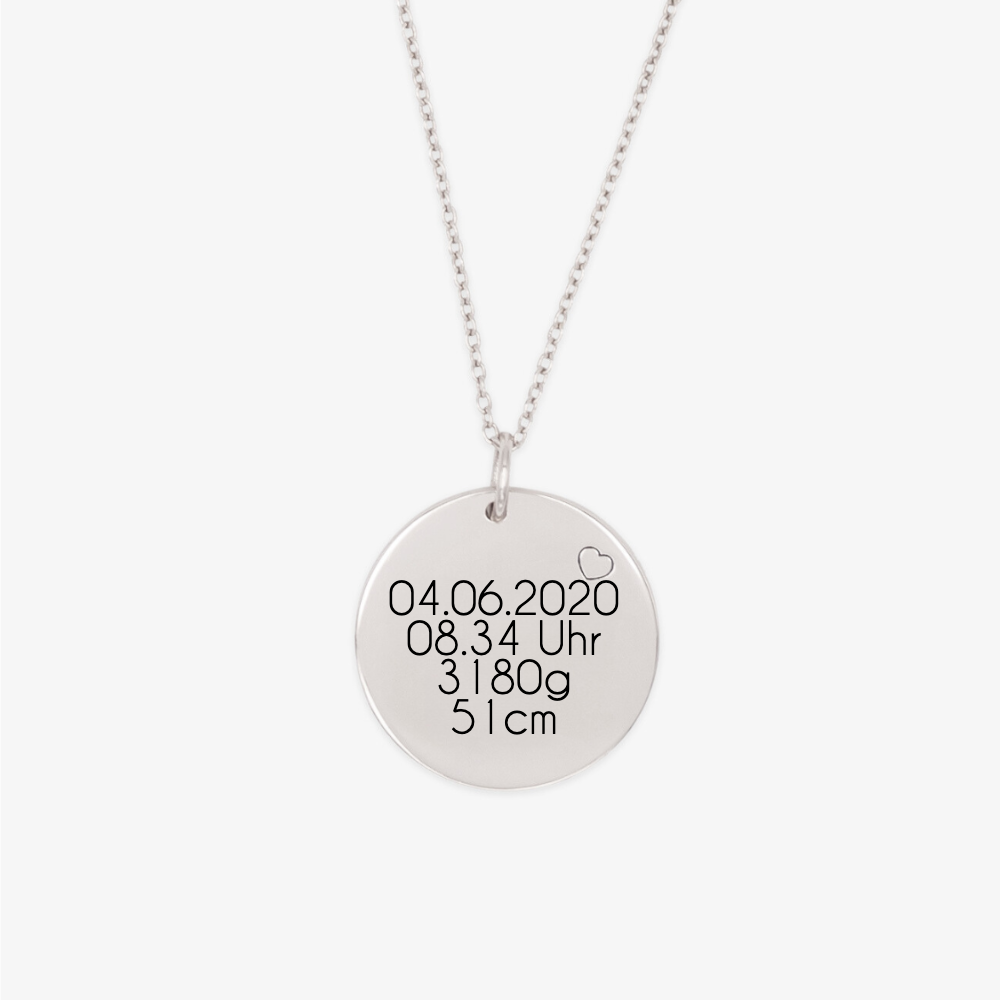 Newborn Memory Medallion Necklace - Herzschmuck