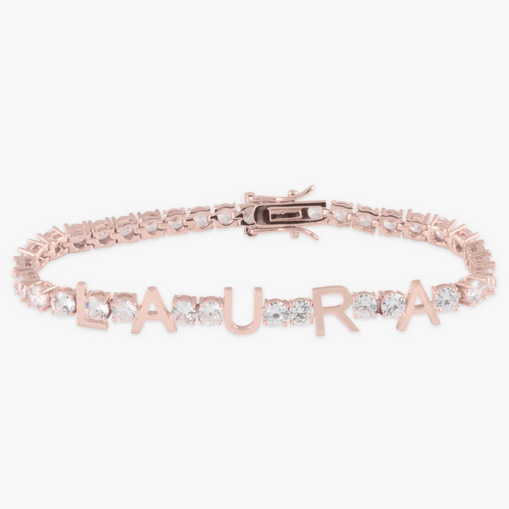 Tennis Initials Bracelet with Crystals - Herzschmuck