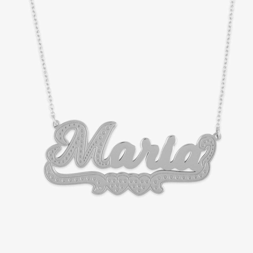 Bold Underlined Name Necklace in Sterling Silver with Underscore Design