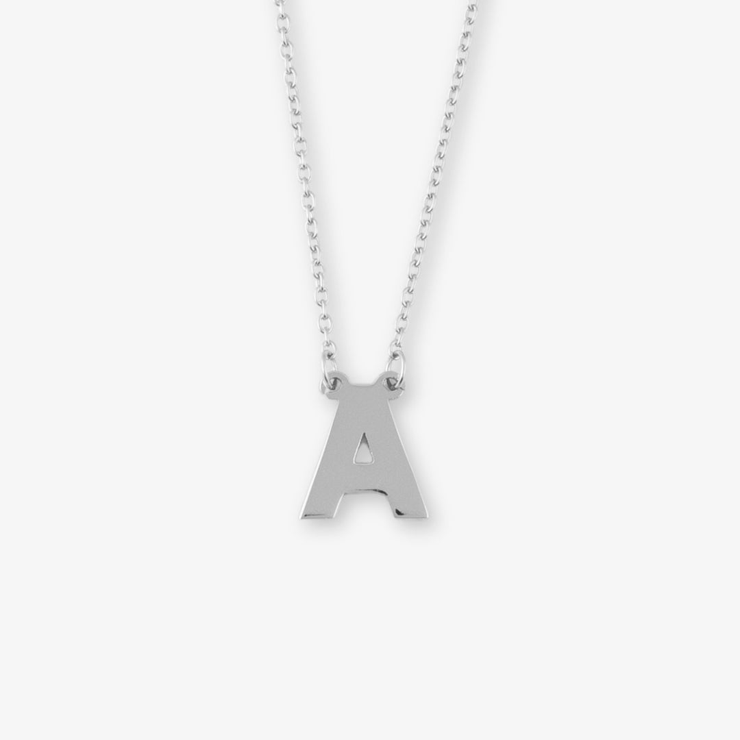 10MM letter necklace in 925 sterling silver with customizable letter pendant on a minimalist chain, elegant and stylish jewelry.