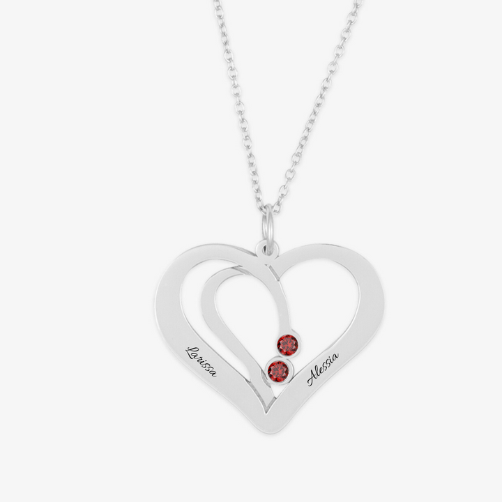 Intricate Dual-Engraved Hollow Heart Necklace - Herzschmuck