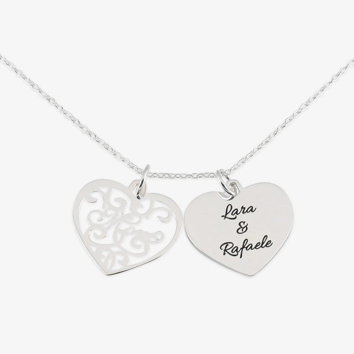 Dual-Heart "Mom" Personalized Necklace - Herzschmuck