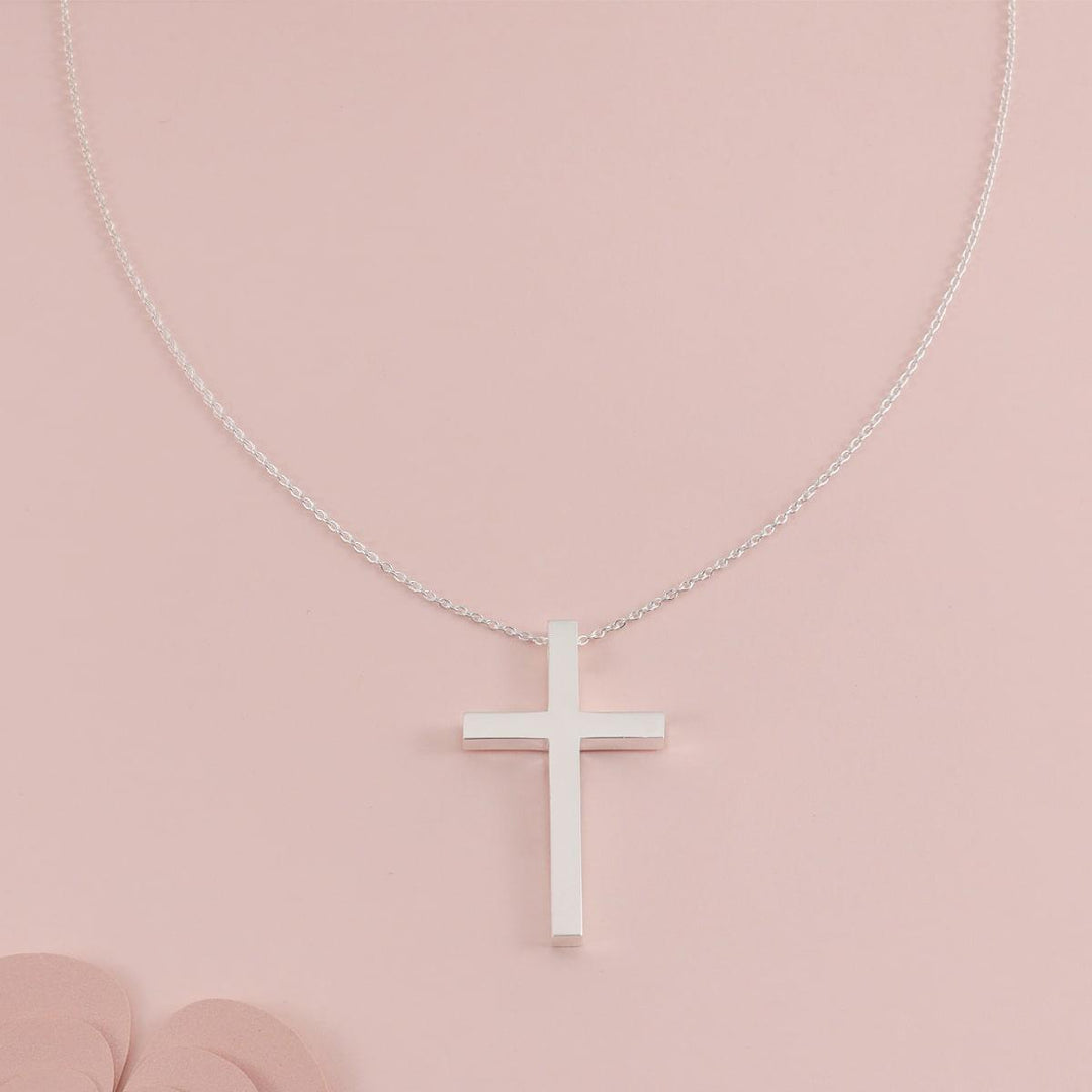 Personalized Side-Engraved Cross Necklace - Herzschmuck