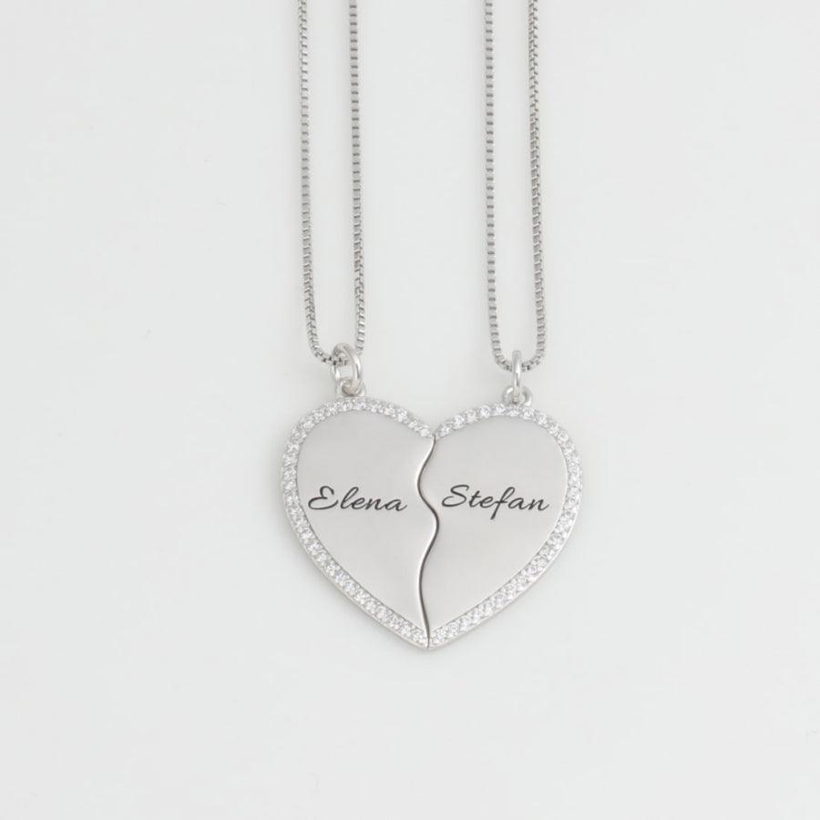 Eternal Bond Heart Halves Necklace Set - Herzschmuck