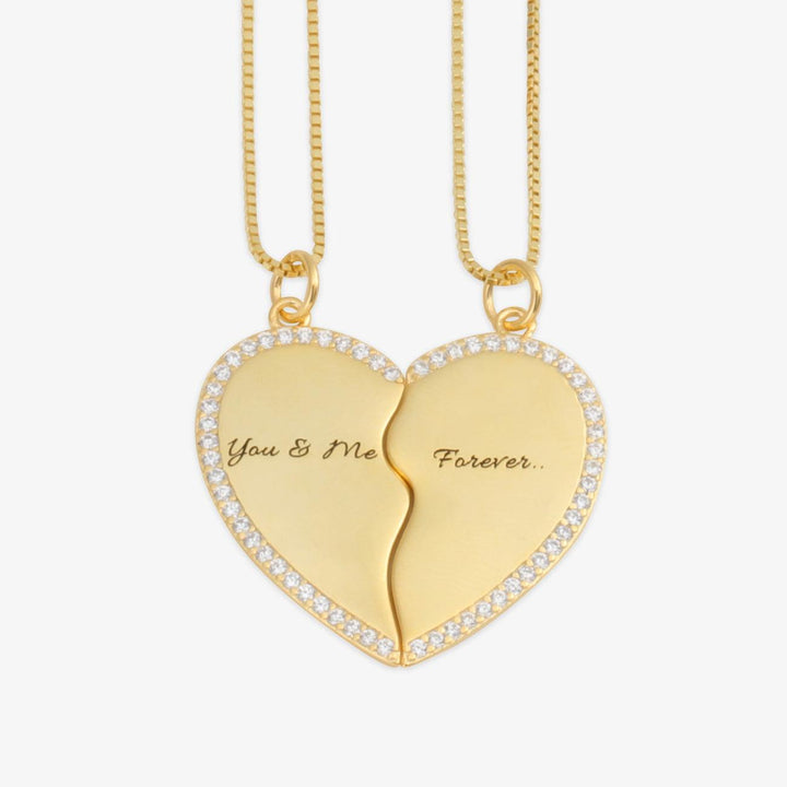 Eternal Bond Heart Halves Necklace Set - Herzschmuck