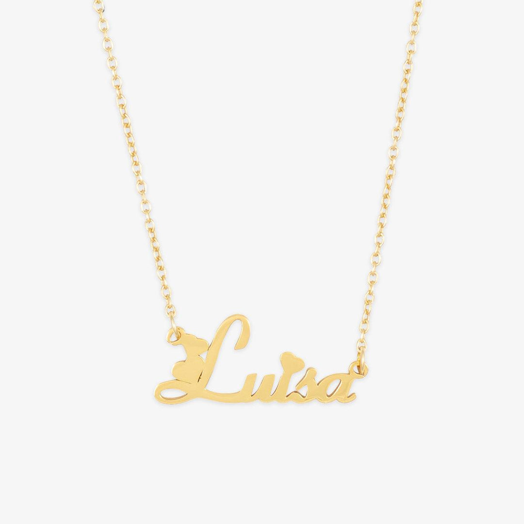 Heart-Adorned Cursive Name Necklace - Herzschmuck