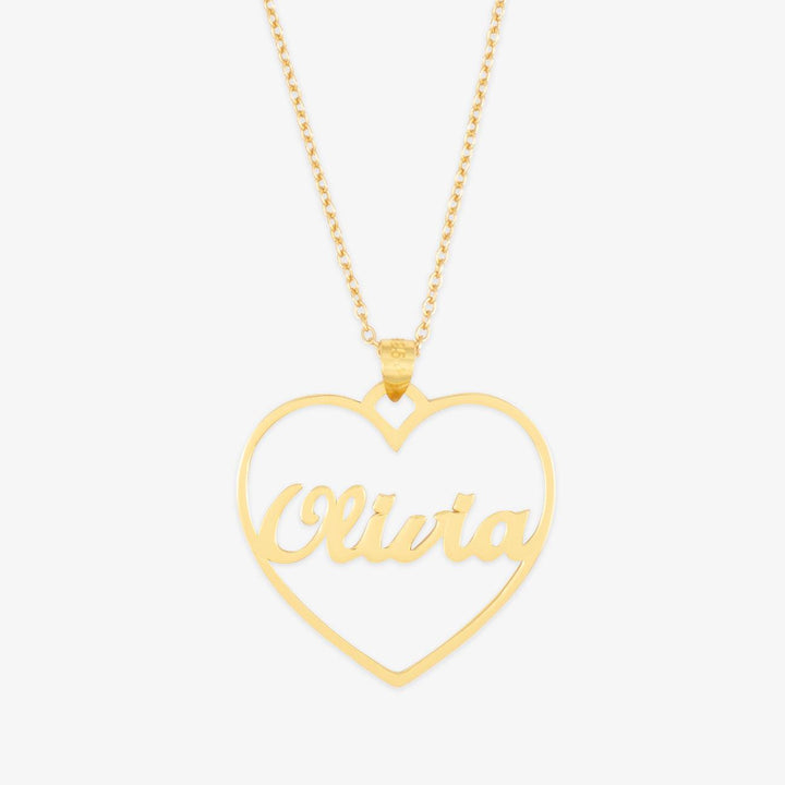 Open Heart Personalized Name Necklace - Herzschmuck