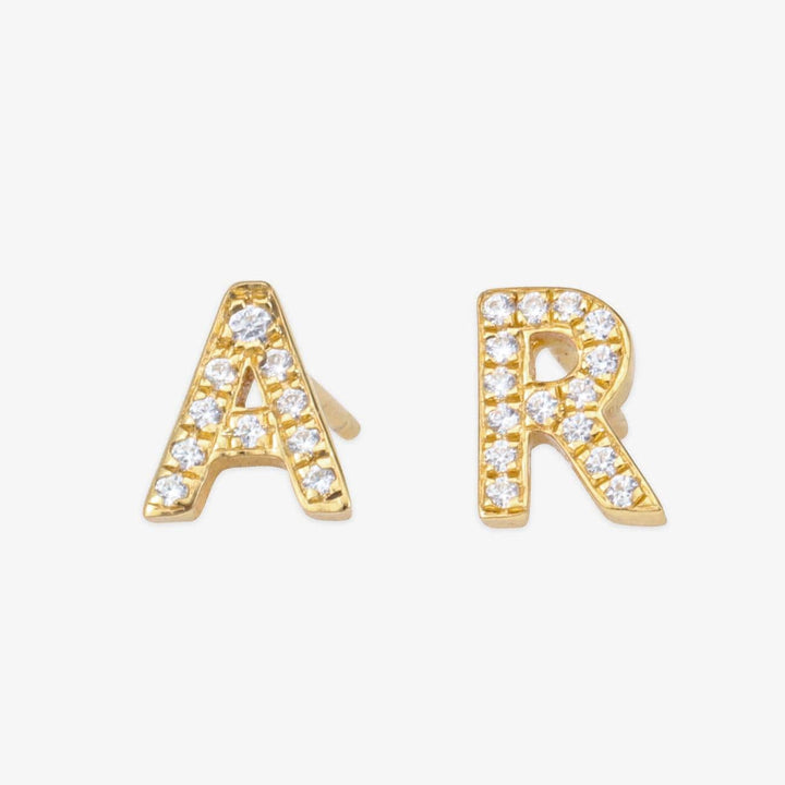 Personalized initial earrings with gold and diamond letter studs for unique style and individuality