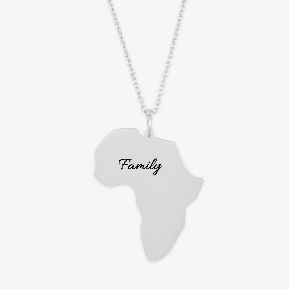 Personalized Africa Silhouette Necklace - Herzschmuck