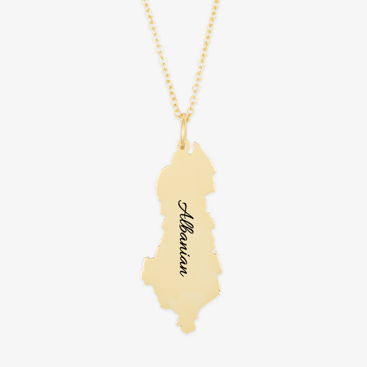 Albanian Silhouette Personalized Necklace - Herzschmuck