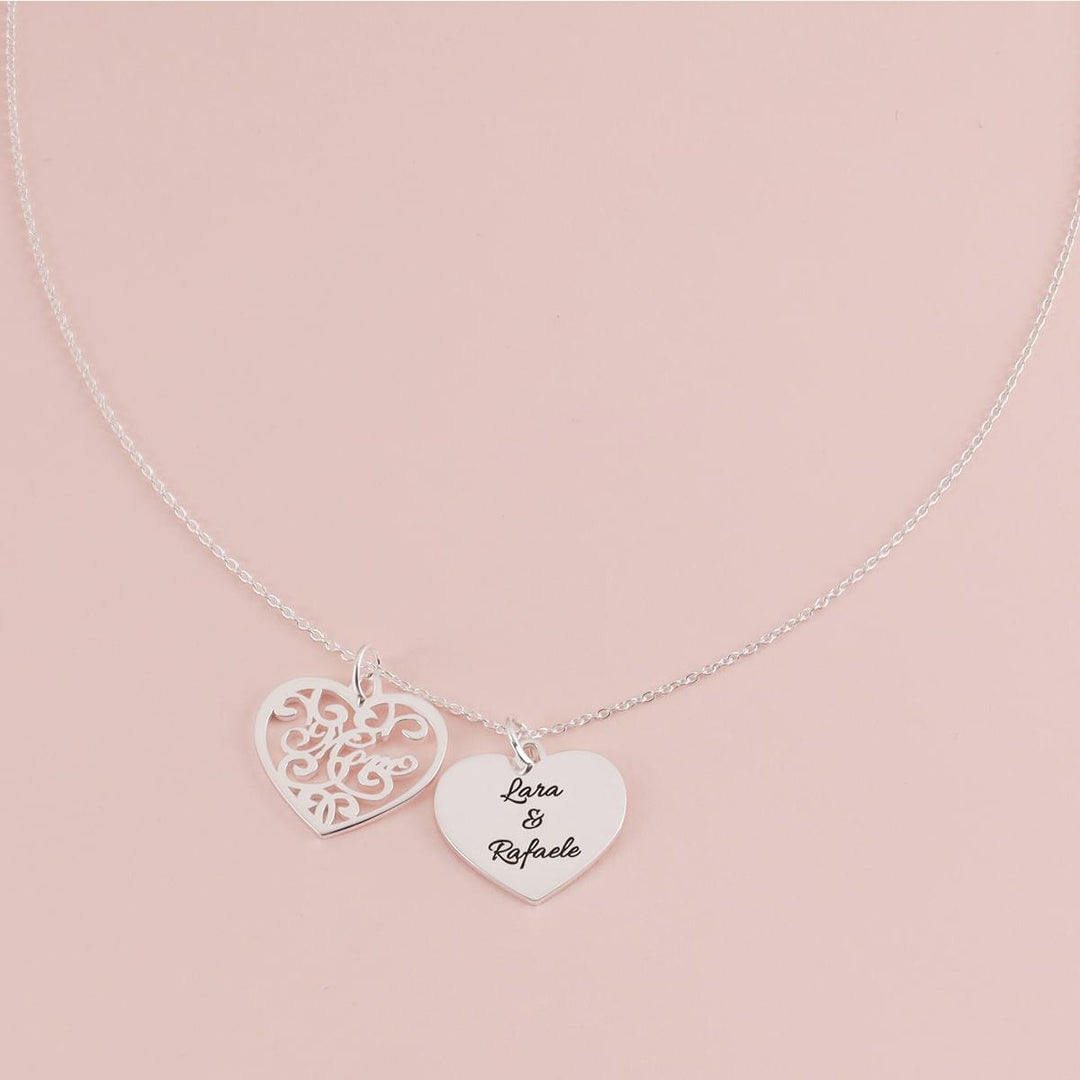 Dual-Heart "Mom" Personalized Necklace - Herzschmuck